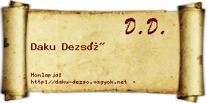 Daku Dezső névjegykártya